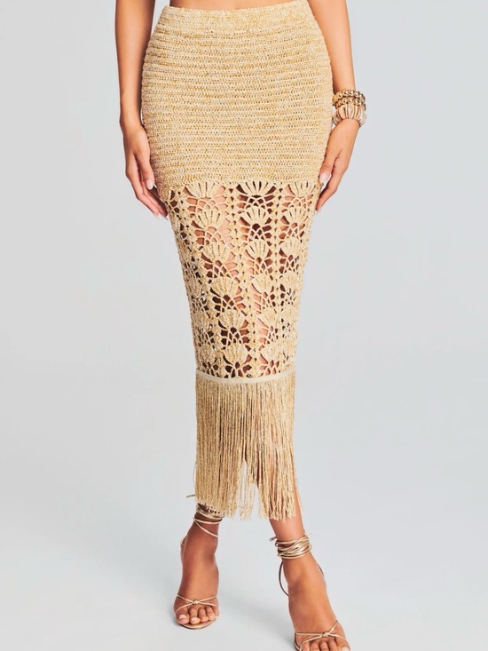 Retrofete Dresses & Skirts - Retrofete Nadia Crochet Fringe Skirt